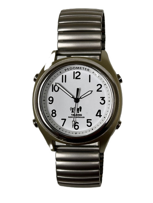 Image: talking atomic watch and pedometer, with white face