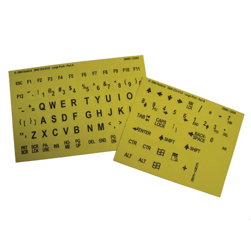 Image: black on yellow keyboard stickers