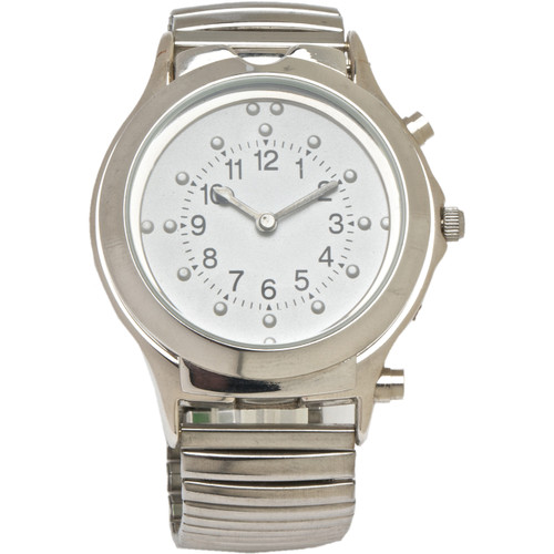 Braille Watch, Two Tone, Gold Case with White Face | Independent Living Aids