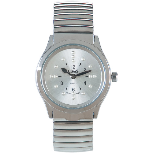 GEORGE Men's Watch: Silvertone Case, Silver Easy Read Dial, Silvertone  Expansion Band (FMDOGE024) - Walmart.com