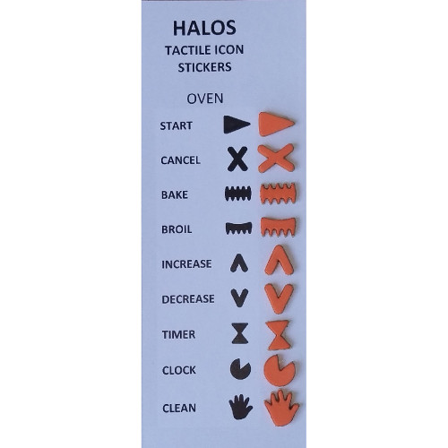 HALOS Tactile Oven Stickers - 2 sets per pack