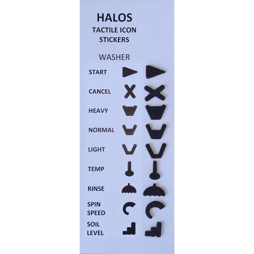 HALOS Tactile Washer Stickers - 2 sets per pack
