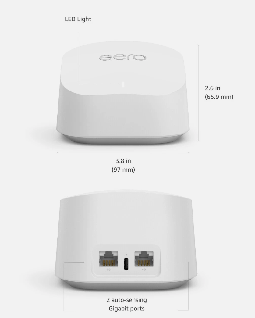 Eero60 Router Eero 6+ (2 Pack) - Mesh Dual Band Wi-Fi 6 Router