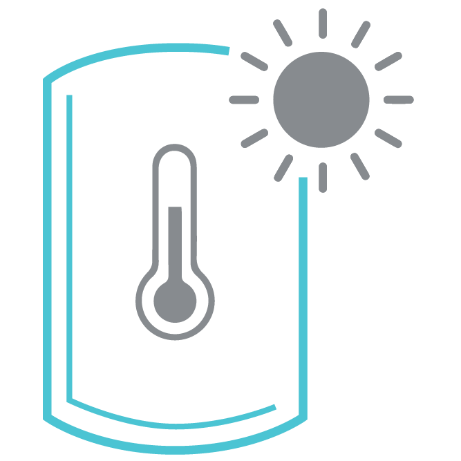 Renewables solar thermal hot water system icon