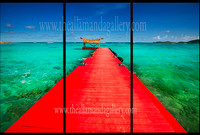 Red Dock, Necker Island- triptych