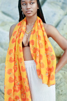 Flamboyant pattern sarong orange