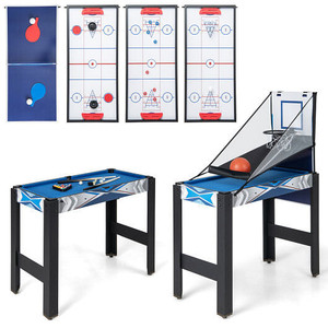 6-In-1 Combo Game Table with Basketball Billiards Ping Pong Hockey Shuffleboard B593-UY10050