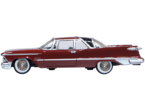 1959 Chrysler Imperial Crown 2 Door Hardtop Radiant Red with Black Top 1/87 (HO) Scale Diecast Mode F977-87IC59003