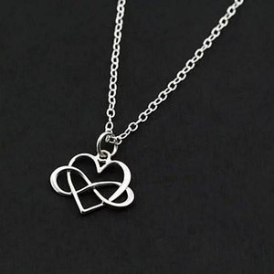 Admiration Heart And Infinity Rhodium Pendant With Chain F369-462982532