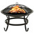 2-in-1 Fire Pit and BBQ with Poker 22"x22"x19.3" Steel A949-313350