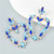 French Romance Style Big Heart Shaped Exaggerated Wholesale Jewelry Bold Dangle Earrings - Blue A392-fear7778