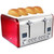 MegaChef 4 Slice Toaster in Stainless Steel Red D970-MG-TS2700