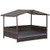 Outdoor Wicker Dog House with Weatherproof Roof-Gray - Color: Gray D681-HW70602GR