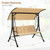 3-Seat Outdoor Porch Swing with Adjustable Canopy and Padded Cushions-Beige - Color: Beige D681-NP10693MS