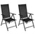 Bistro Set Black Powder-coated aluminum, textilene, glass, steel A949-3070652