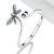 Dragonfly with Heart Open-end Wholesale 925 Sterling Silver Ring A392-srin0056