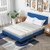 Queen Size Upholstered Platform Bed with Button Tufted Headboard-Blue B593-HU10569-Q