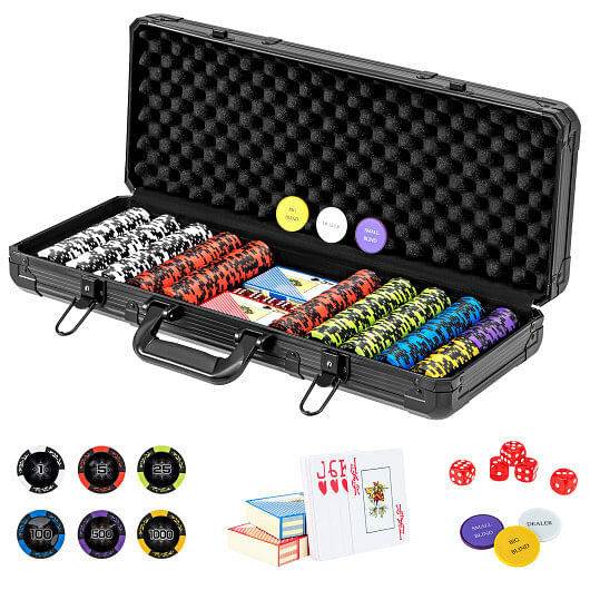14 Gram Texas Holdem Poker Chip Set - Color: Black D681-UY10091BK