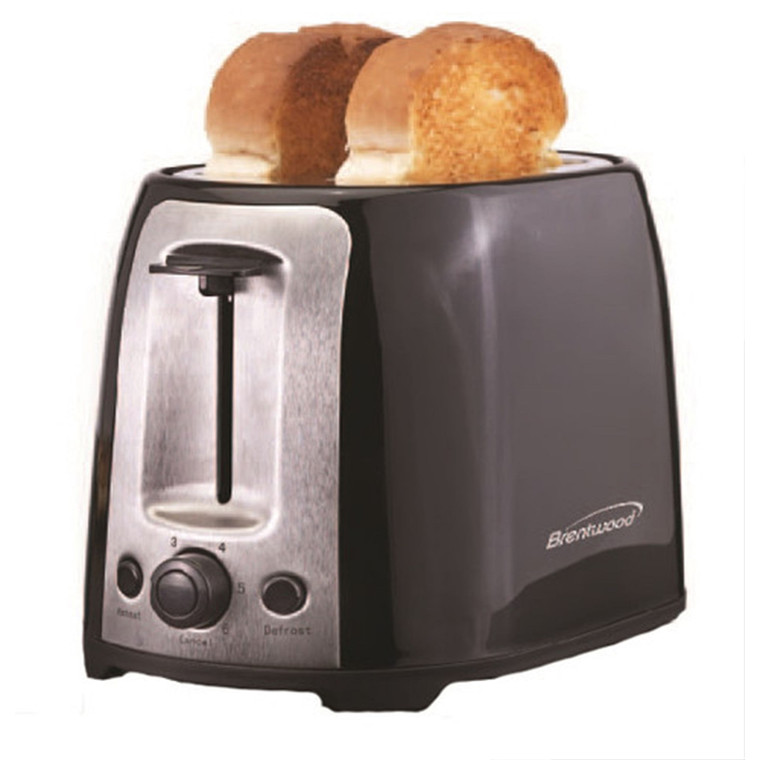 Brentwood  2 Slice Cool Touch Toaster ; Black and Stainless Steel D970-TS-292B