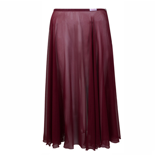 Dance First Burgundy Long Circular Chiffon Skirt
