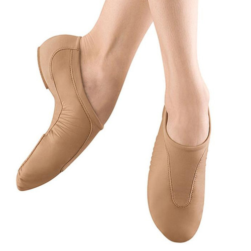 Bloch Girl's Essential Jazz Loafer - Chaussure Jazz Cuir Enfant Fille, Lacets Souples Semelle Antidérapante