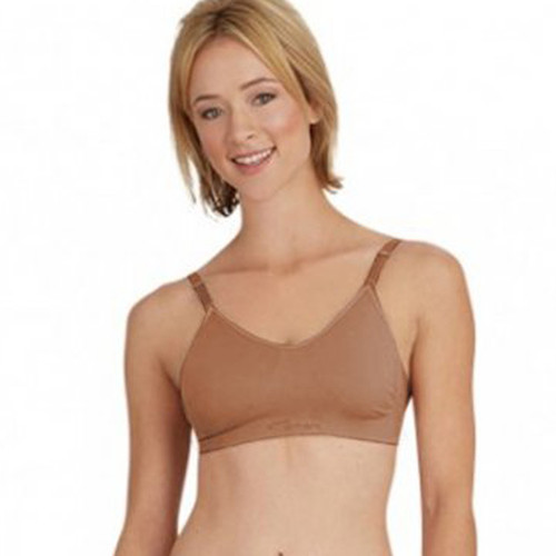 NIMONI Women's Nude Dance Bra Seamless Bra with Clear Back Strap for Girls,  Beige, Small : : Clothing, Shoes & Accessories