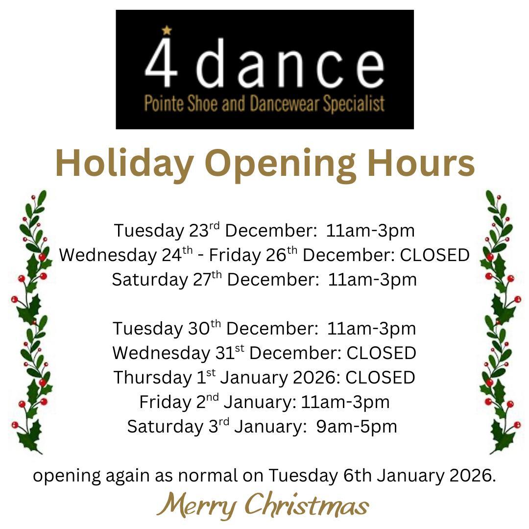 4dance Christmas Hours 2025