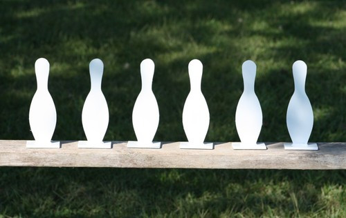 8" Bowling Pin K'Over - 6 Pc. Set 1/4" Thick Regular Steel - Free Shipping