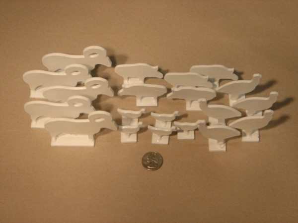 IHMSA NRA 1/8" Thick Silhouette Steel Target White Set 1/10 Scale