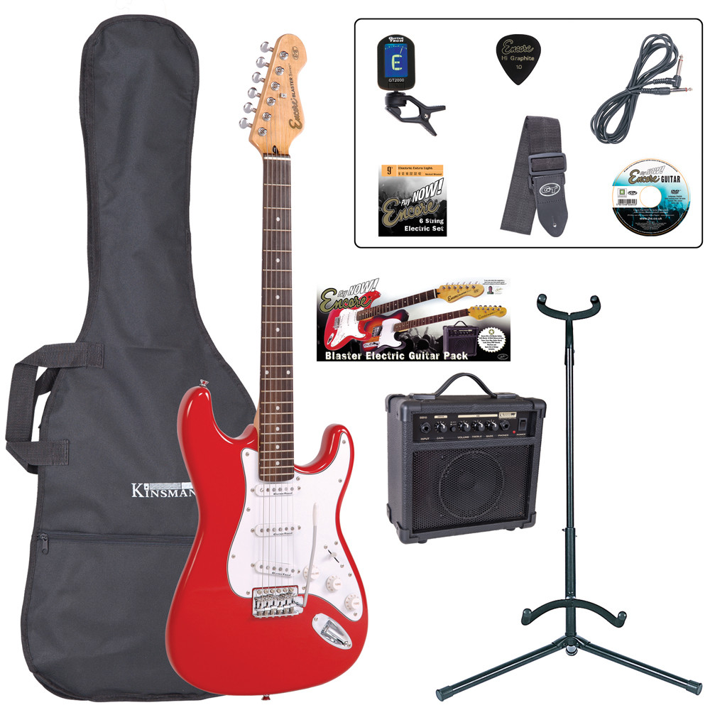 encore electric guitar red