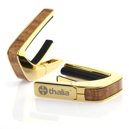 Thalia Exotic Series Wood Collection Capo ~ Gold with Santos Rosewood Inlay