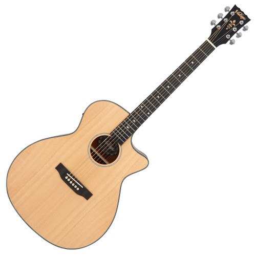 Vintage Stage Series 'Grand Auditorium' Cutaway Electro-Acoustic Guitar ~ Natural - SPECIAL OFFER!!
