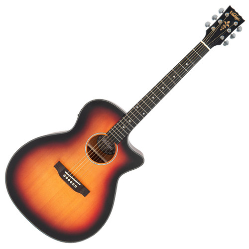 Vintage Stage Series 'Grand Auditorium' Cutaway Electro-Acoustic Guitar ~ Sunburst - SPECIAL OFFER!!