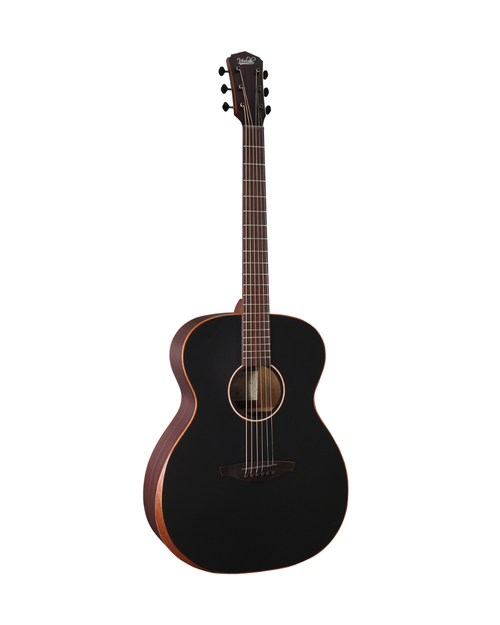 VEELAH V4 SERIES GUITAR - ACOUSTIC OM, SOLID TOP, ARM REST, SATIN BLACK W/ VEELAH LUXURY PADDED GIG BAG