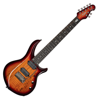 STERLING BY MUSICMAN - MAJESTY 7-STRING DIMARZIO BLOOD ORANGE BURST