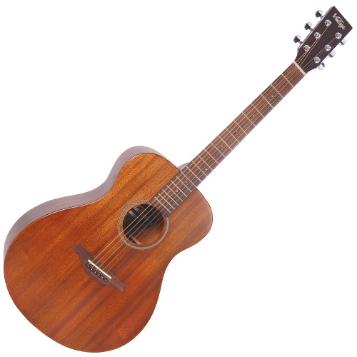 <p>In stock and ready to ship at MorMusic</p><p>Seen it cheaper elsewhere? We'll aim to match or beat any like for like price!</p><div class="heading"> <div class="h2-title"> <h2>Vintage V300 Acoustic Guitar, Mahogany</h2> </div> </div> <div class="short-description">The Vintage V300 Acoustic Guitar is fantastic value for money. This Concert Acoustic looks and sounds great with a solid Mahogany top giving you that warm, rich tone. A comfortable, fast playing neck makes the V300 a pleasure to play.</div> <div class="short-description"> <p>Guitar Magazine awarded the V300 'Best Acoustic Guitar Under 1,000' in their end of year round up.</p> <p><em>"This little concert acoustic is stonkingly good. A comfortable, fast playing neck, plus good dynamics and volume from the parlour-esque body. At this price, go buy! Every home should have one."</em>&nbsp;<strong>Guitar Magazine</strong></p> <p class="br">&nbsp;</p> <h2>Features</h2> <ul> <li>Top: Solid Mahogany</li> <li>Back: Mahogany</li> <li>Sides: Mahogany</li> <li>Scale: 647mm</li> <li>Tuners: Chrome</li> <li>Strings: High Quality USA Made</li> <li>Finish: Mahogany</li> </ul> <p><span>&nbsp;</span></p> </div>
