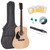 ENCORE LEFT HANDED ACOUSTIC GUITAR OUTFIT - NATURAL