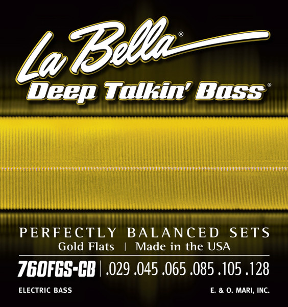 La Bella 760FGS-CB Deep Talkin' Bass, Gold Flats, 6-String - Standard 29-128