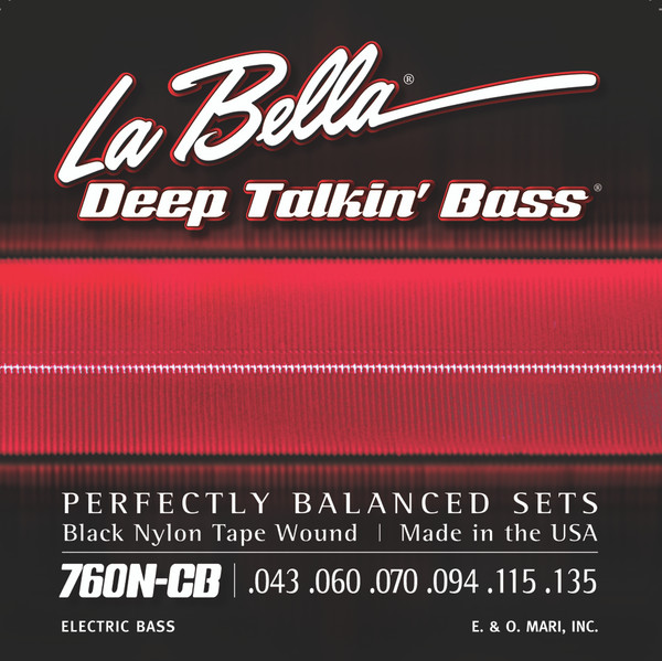 La Bella 760N-CB Deep Talkin' Bass Black Nylon Tape Wound, 6-String - 43-135