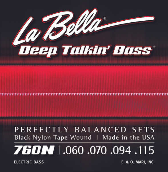 La Bella 760N Deep Talkin' Bass Black Nylon Tape Wound - 60-115