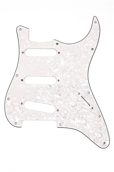 Fender Pickguard, Stratocaster S/S/S, 11-Hole Mount, White Pearl, 4-Ply