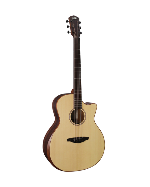 VEELAH V4 SERIES GUITAR - ACOUSTIC GA WITH CUTAWAY, SOLID TOP, ARM REST, NATURAL W/ VEELAH LUXURY PADDED GIG BAG