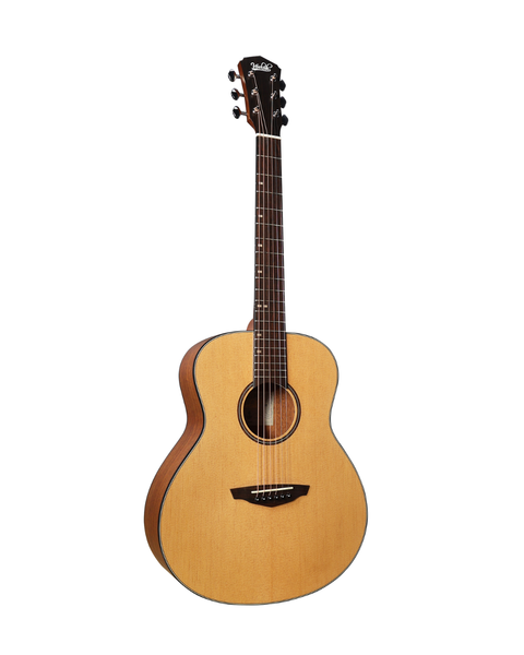 VEELAH VERO SERIES MINI CAMPER GUITAR, ACOUSTIC, SPRUCE TOP W/ VEELAH PADDED GIG BAG