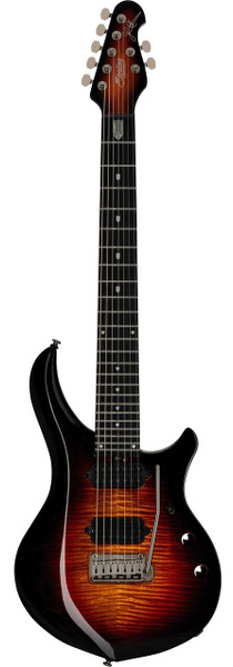 Sterling by Music Man Majesty 7 Dimarzio John Petrucci Signature 7-String Electric Guitar in Tiger Eye