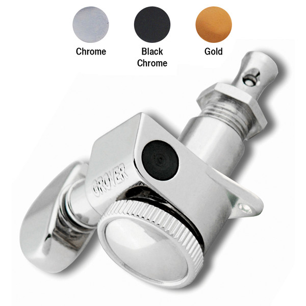 GROVER ROTO-GRIP MINI MACHINE HEADS 6 LINE- BLACK CHROME