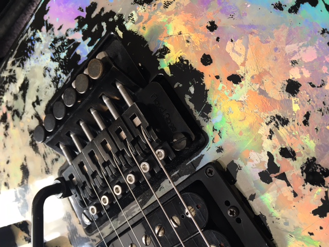 Guitar repair work in workshop