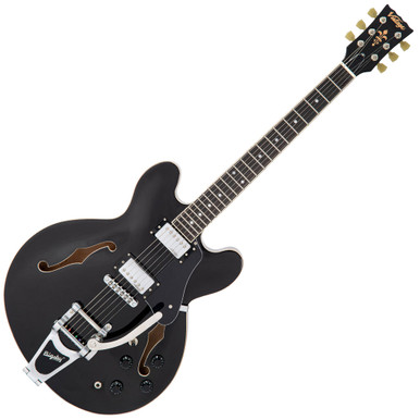 Chitarra Elettrica MYY Serie Standard ES335 Corpo Semivuoto Nero Con Tremolo Bigsby