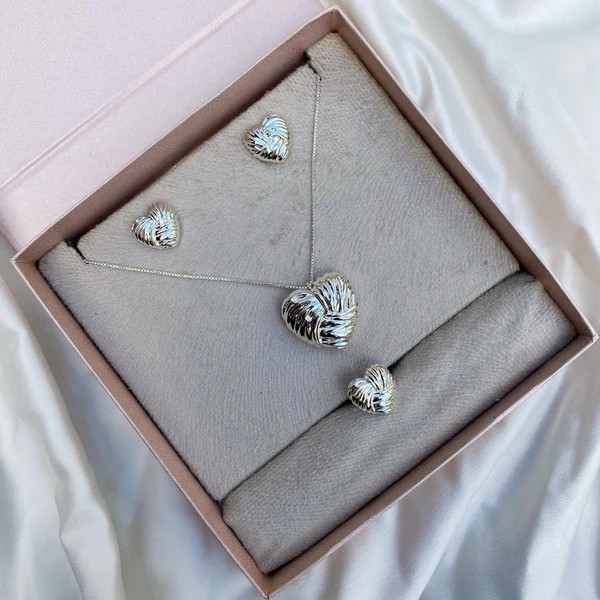 ANNA PRATA SET3 PCS HEART SILV219418