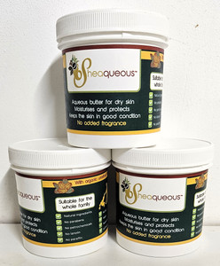 3 Pots of Sheaqueous Aqueous Cream with Organic Shea Butter, Almond Oil, cocoa butter, vitamin E. A natural aqueous cream for very dry skin, for Sensitive Skin, Children, Eczema prone skin , Use in Pregnancy for expanding tummy NO ADDED FRAGRANCE 3 Pots of Sheaqueous Aqueous Cream with Organic Shea Butter, Almond Oil, cocoa butter, vitamin E. A natural aqueous cream for very dry skin, for Sensitive Skin, Children, Eczema prone skin , Use in Pregnancy for expanding tummy NO ADDED FRAGRANCE