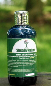 African Black Soap Body Wash Shower Gel with Lemongrass & Lemon (250ml). SLS-free, Detergent-free, 100% Natural, Suitable for Sensitive Skin